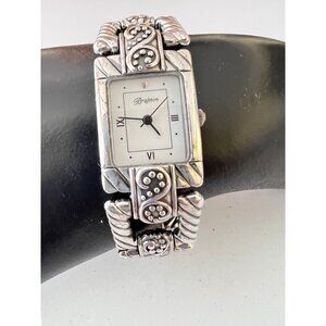 BRIGHTON SAYAN White Dial Square Link Toggle Clasp Watch New Battery